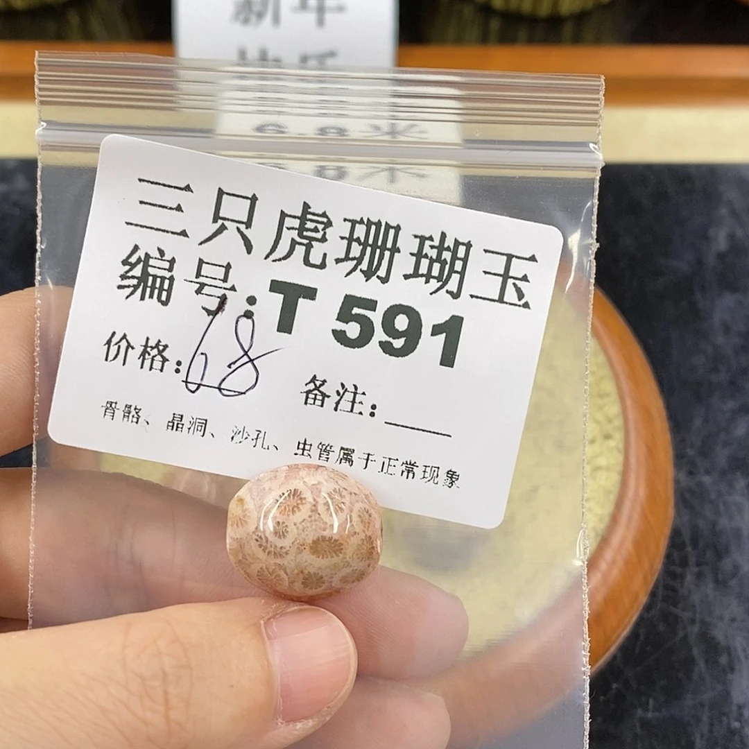 硅化珊瑚（珊瑚玉）1未镶嵌轻**茶