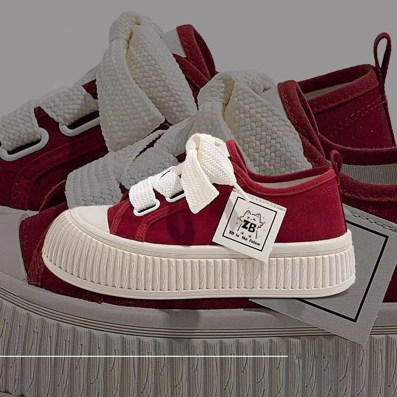 厚底帆布鞋鞋子低帮百搭女新款透气小白鞋软底轻便学生休闲板鞋潮