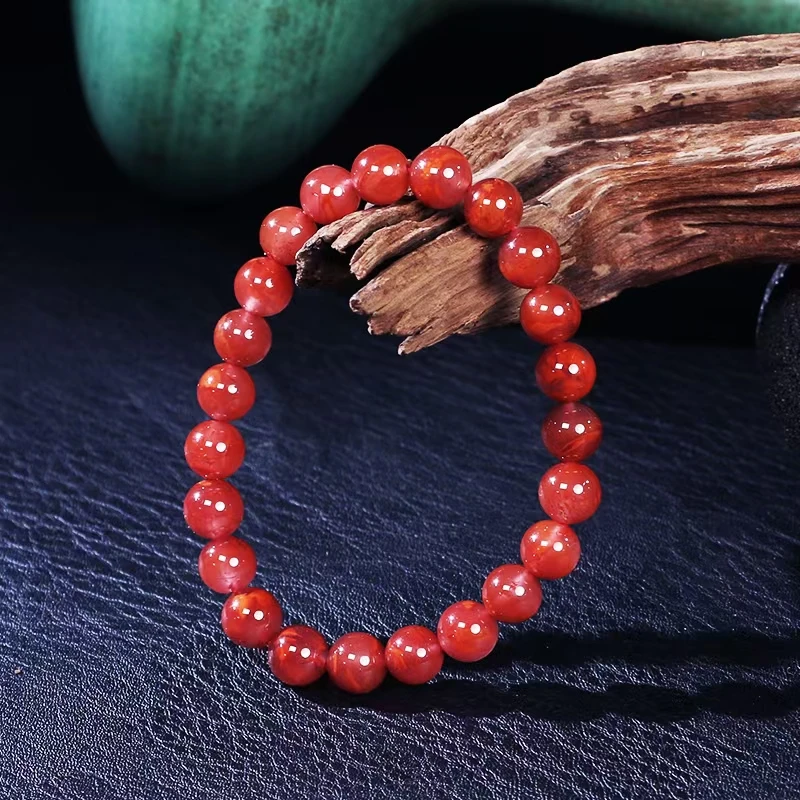 【晶锐珠宝推荐】H8火焰纹南红单圈约8mm（多样性发其一）