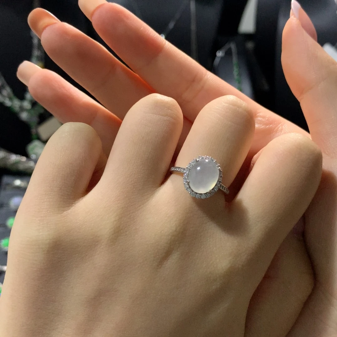 翡翠戒指银S925镶嵌