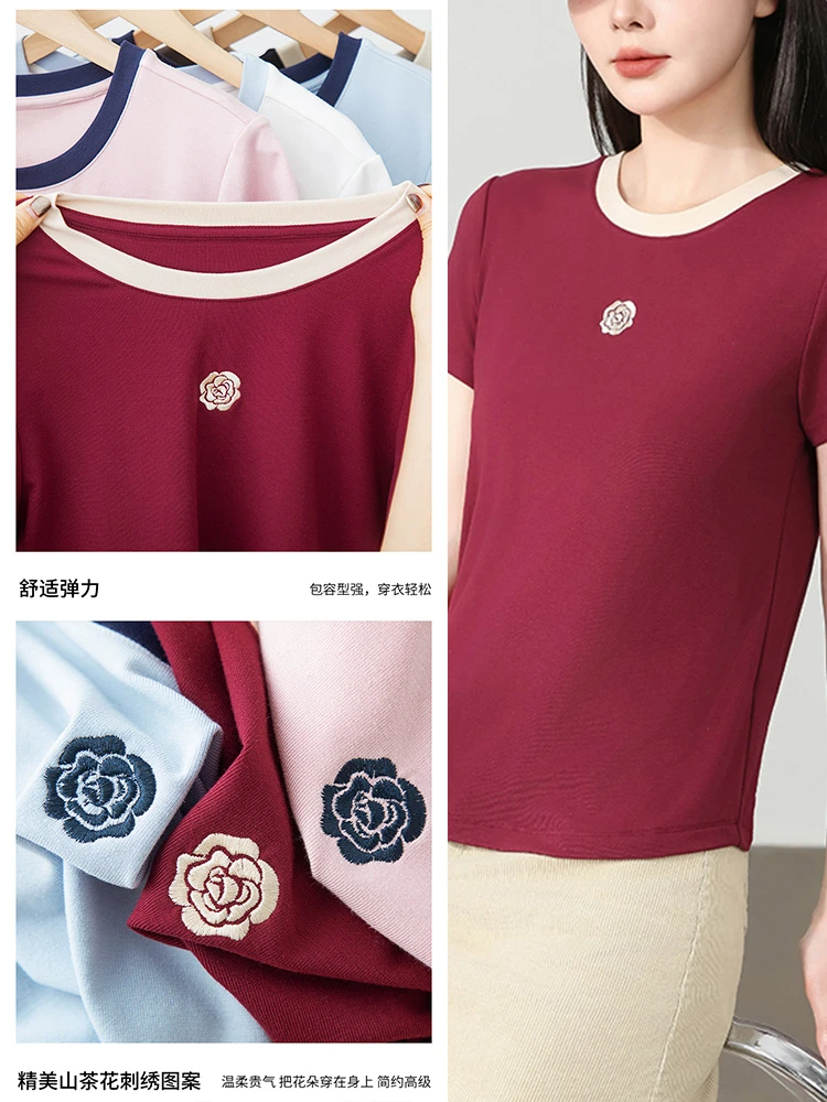 线下119！【短袖设计款】夏季百搭时尚女士设计款绣花短袖T恤
