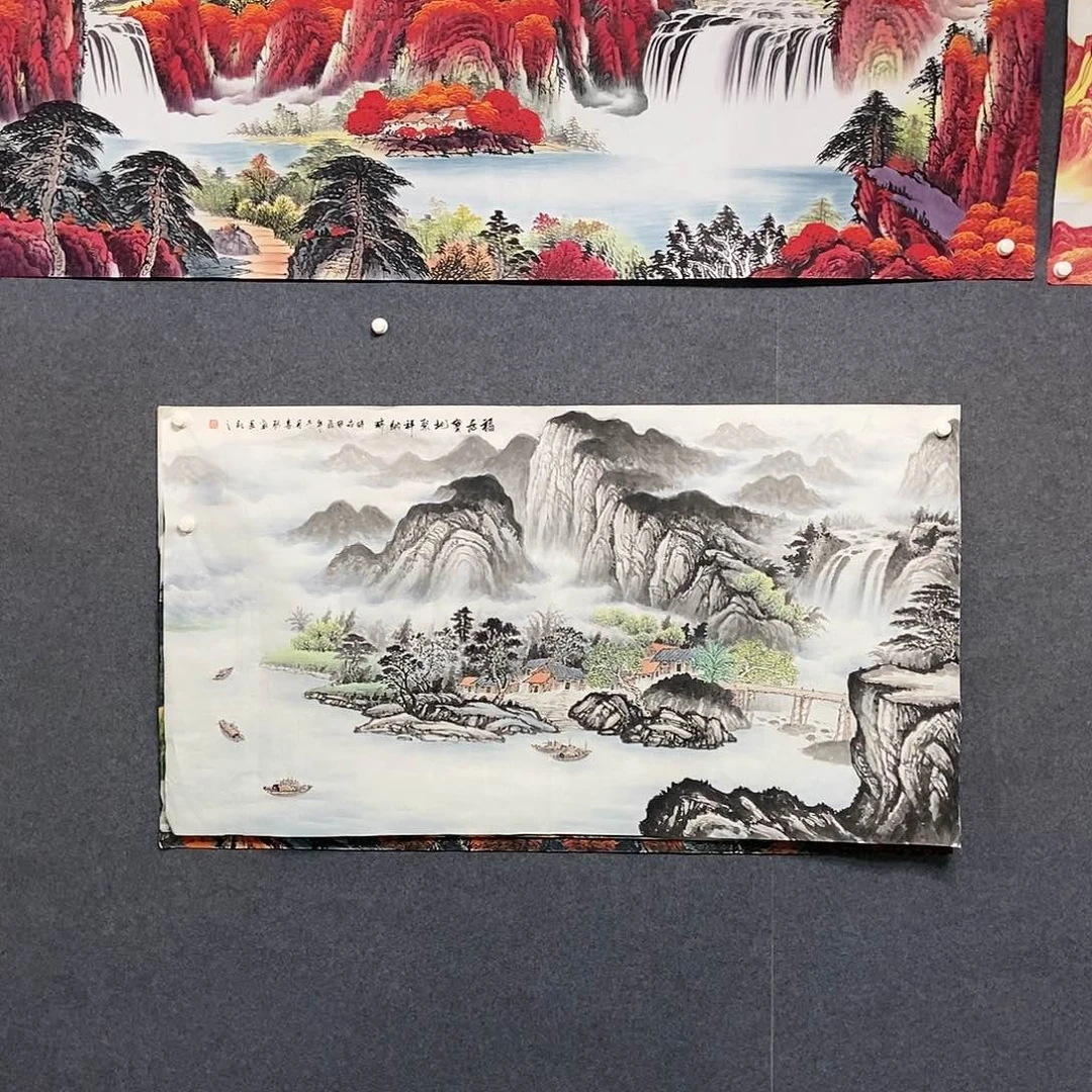 国画大六尺山水一副