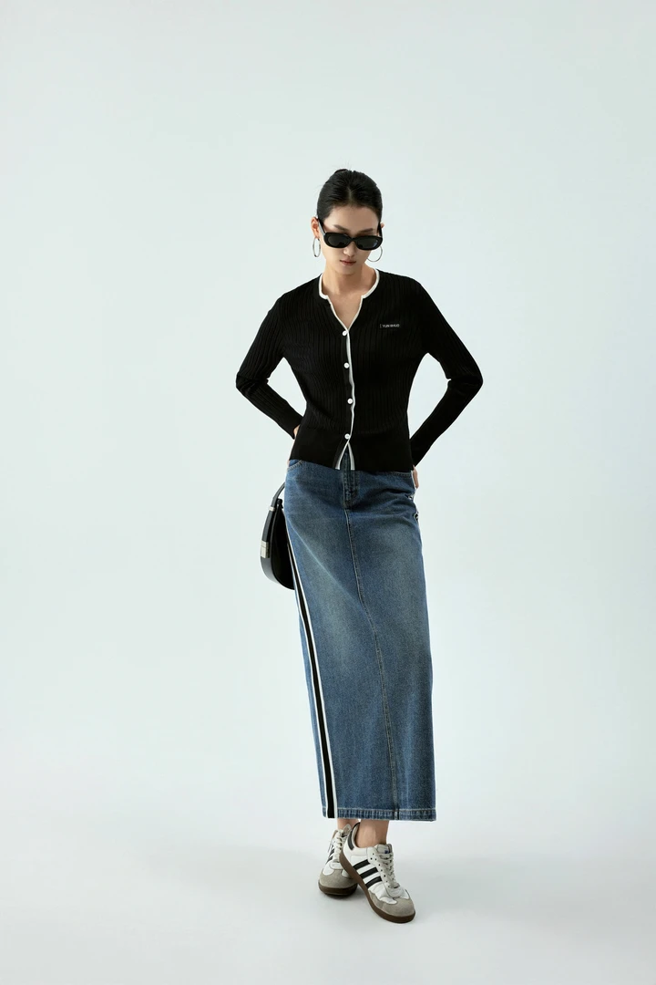 允硕 牛仔半裙长款 年轻款 面料舒适包容性好 219187