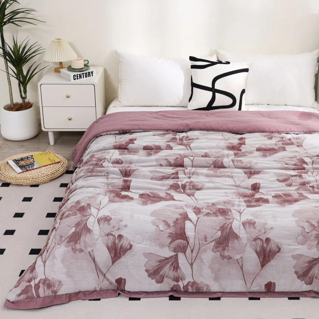 【银杏叶】2.0*2.3高端色织双层纱春秋冬被