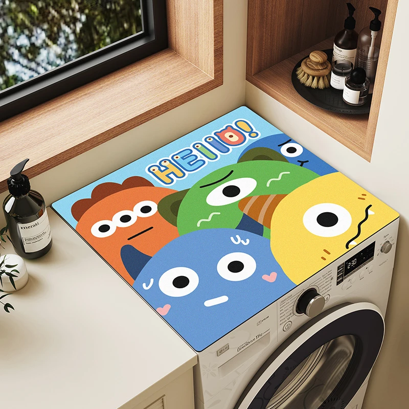 洗衣机防尘盖垫家用床头柜垫子保护垫防滑桌垫吸水耐脏可爱餐垫子