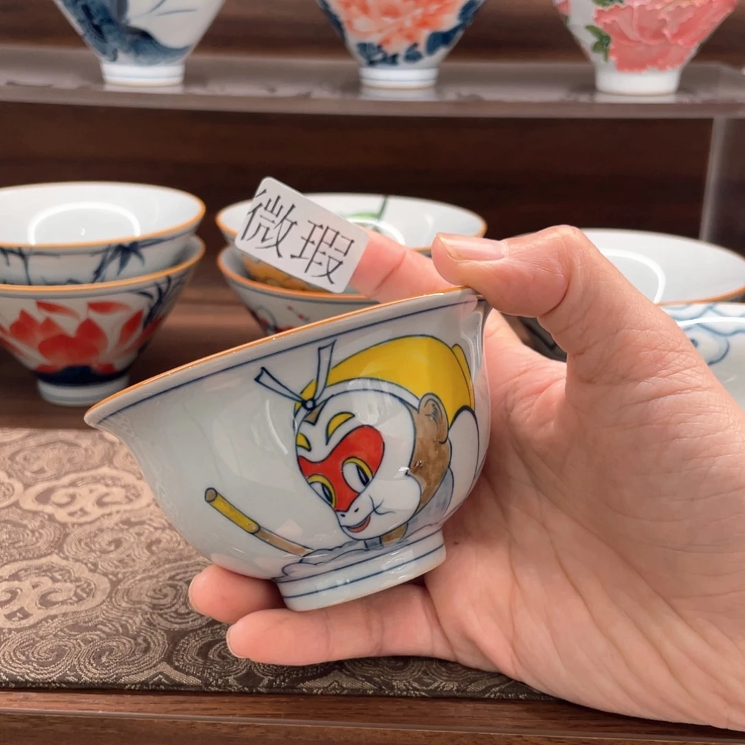 釉下手绘茶具微瑕