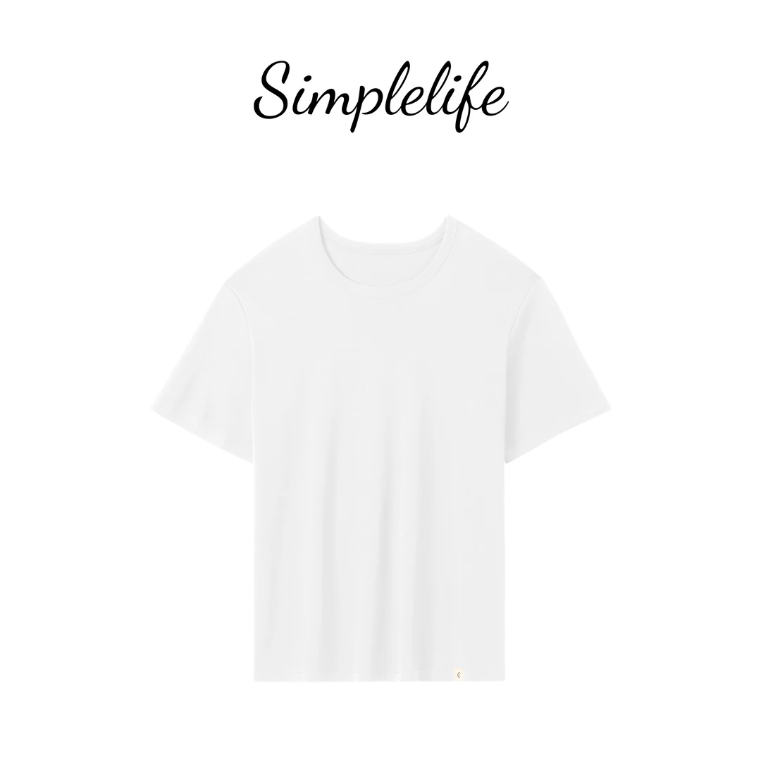 Simplelife-【禾家T】置身云端般享受 正肩夏日极简短袖