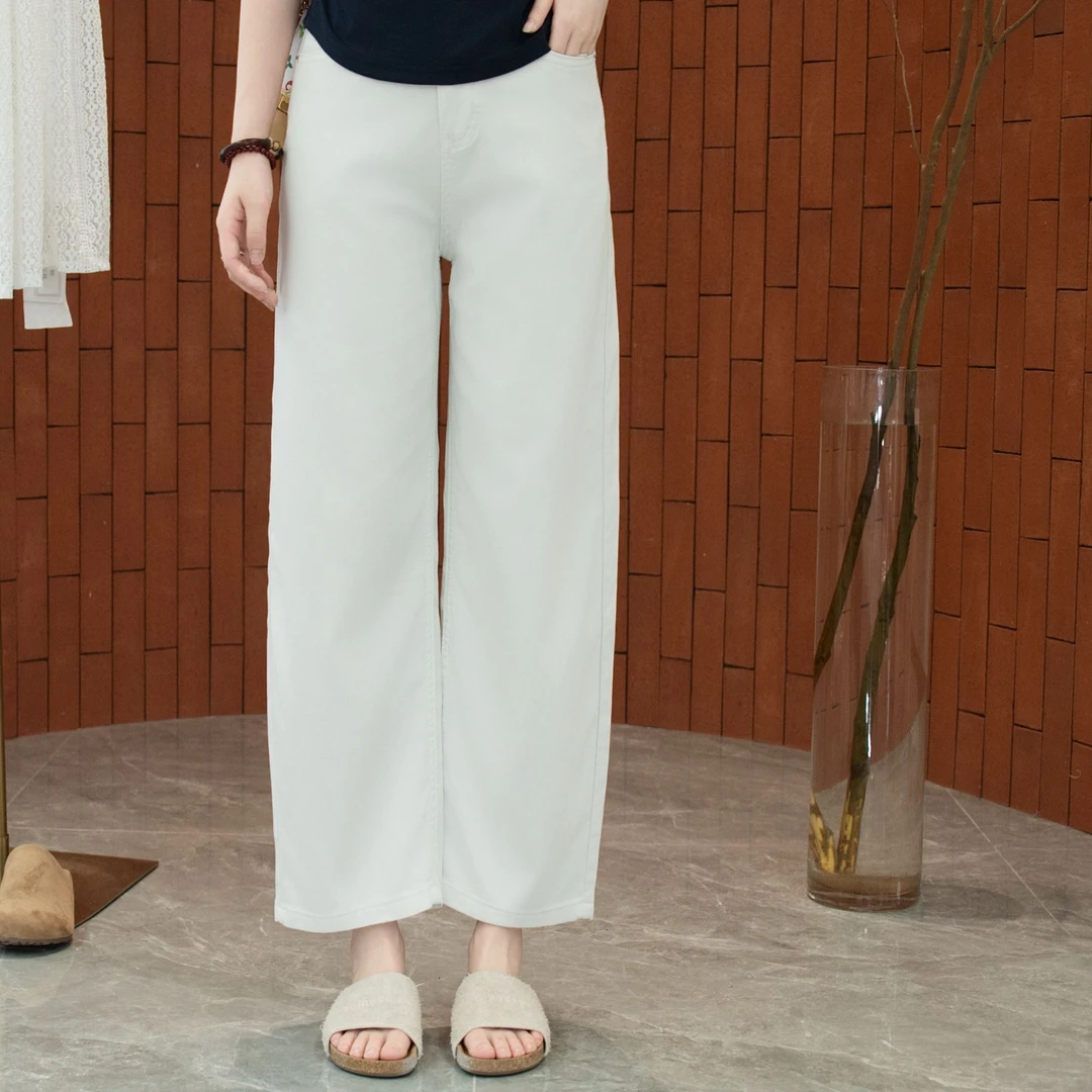 宿慕SUMU 女装牛仔弯刀裤 5-22夏季2025新款韩版九分牛仔裤32815