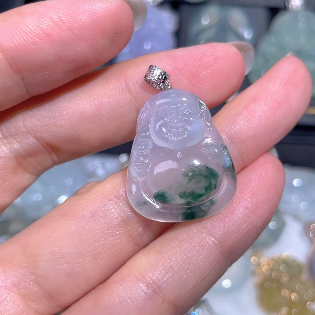 颈饰18K金镶嵌翡翠翡翠
