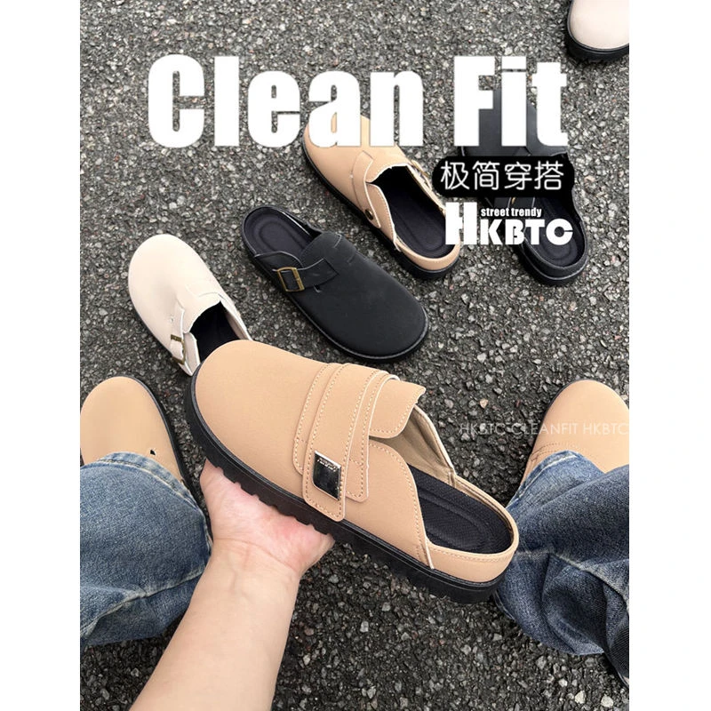 HKBTCCLEANFIT男士勃肯包头拖鞋户外休闲一脚蹬商务精英办公拖鞋