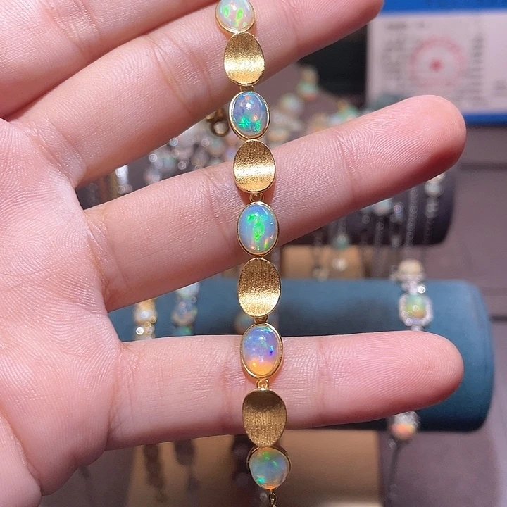 银S925镶嵌欧泊手链）娜**-