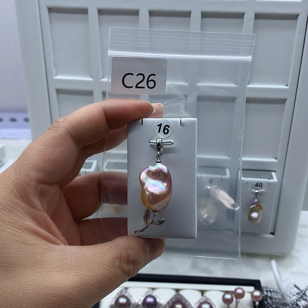 吊坠(不含链)淡水珍珠合金