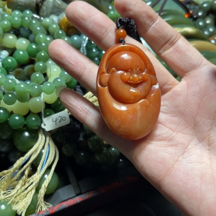 蛇纹石玉合金颈饰