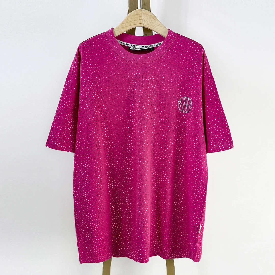 S409   夏季满烫钻圆领短袖T恤男女同款半袖