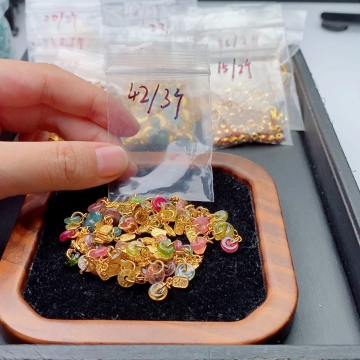 银S925镀金镶嵌手链翡翠配饰