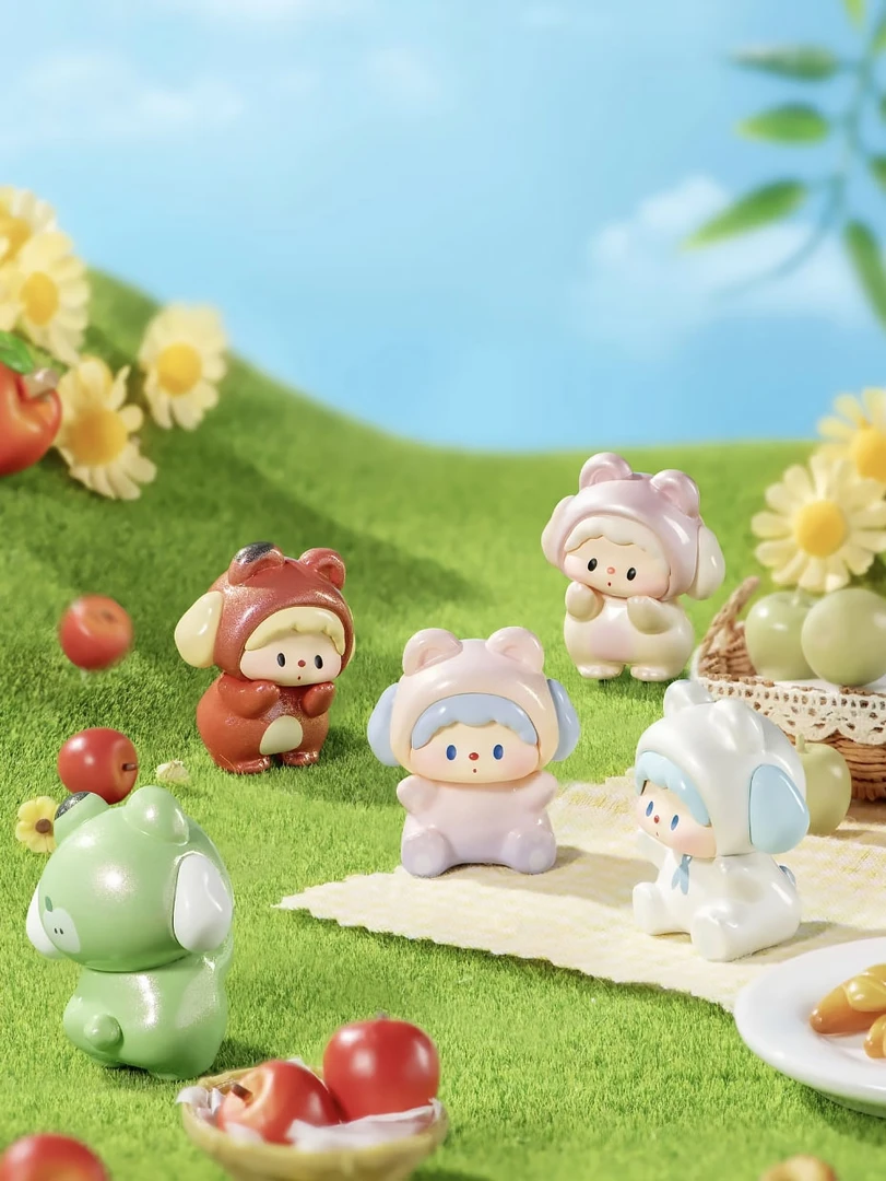 【拆盒拆袋】噜噜狗小熊派对萌粒2代春日野餐系列潮玩盲盒