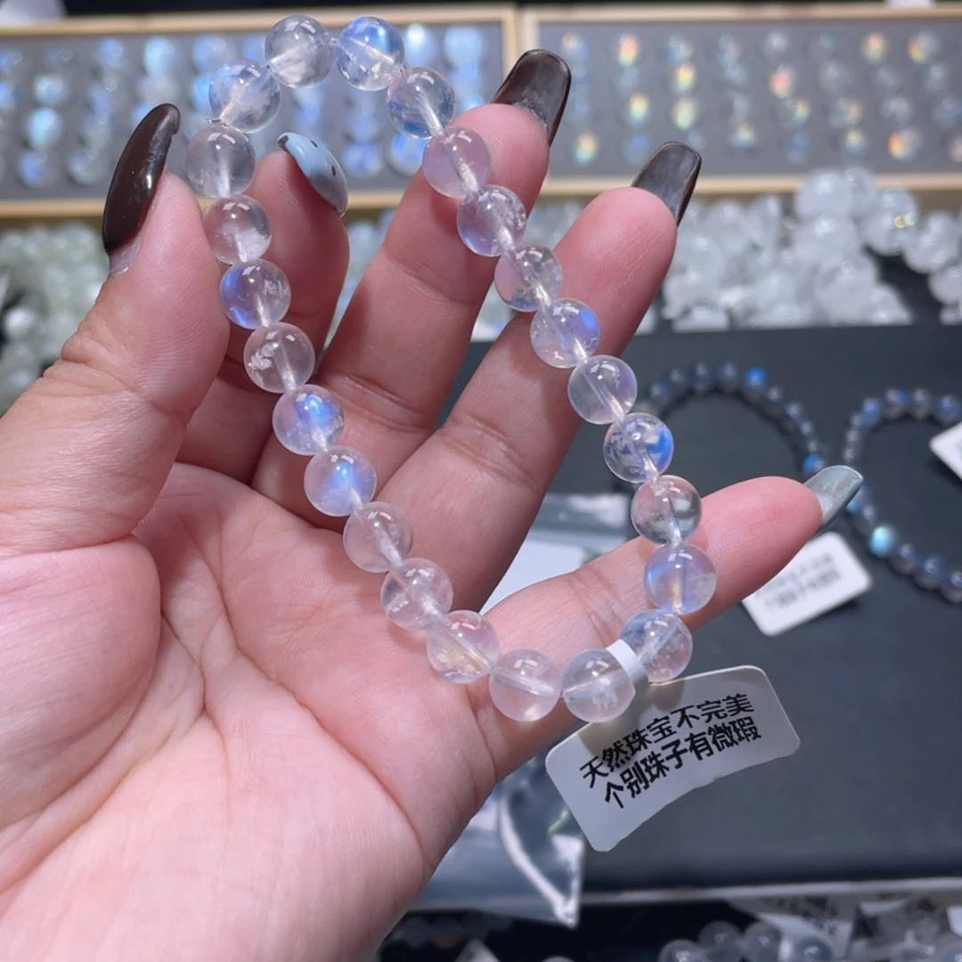 c***i手链未镶嵌长石蓝月光手链8mm