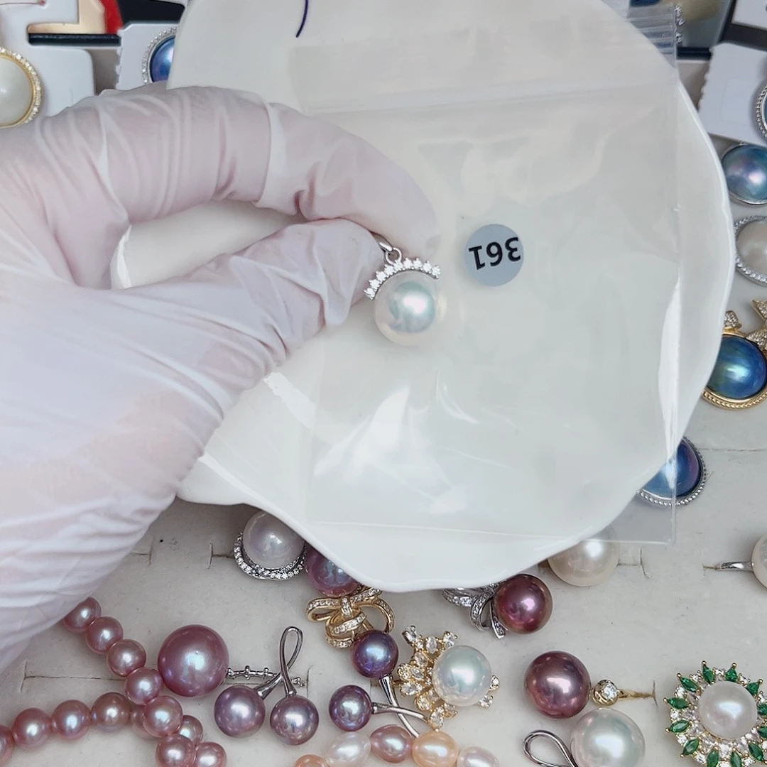 淡水珍珠银S925镶嵌颈饰