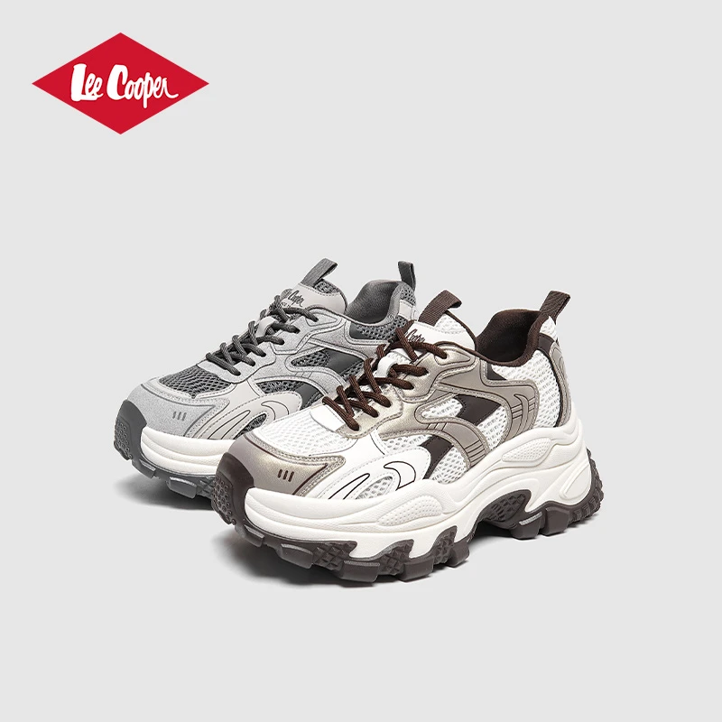 Lee Cooper网面老爹鞋25春新款厚底休闲女鞋小个子爆款