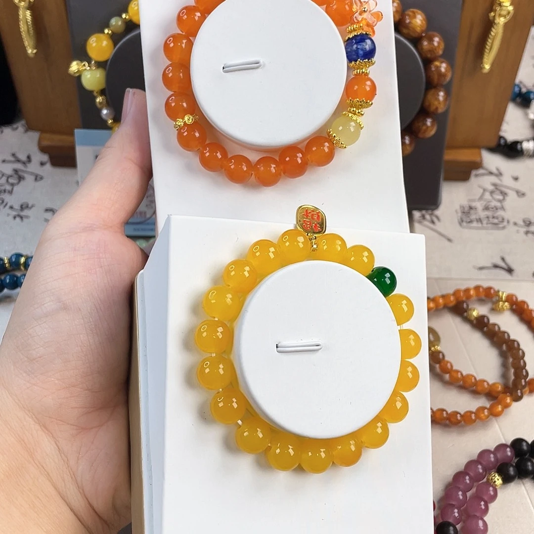 玛瑙手饰银S925镀金镶嵌