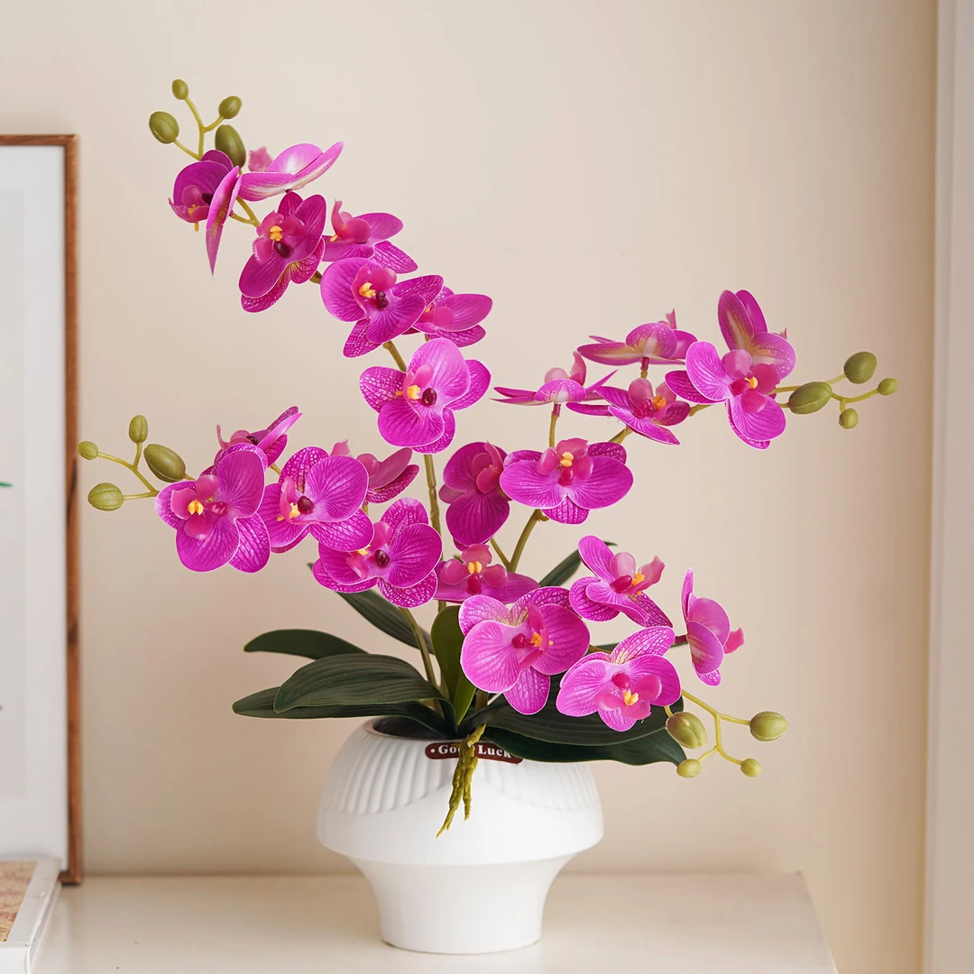 仿真花盆栽蝴蝶兰假花客厅餐桌摆件装饰品