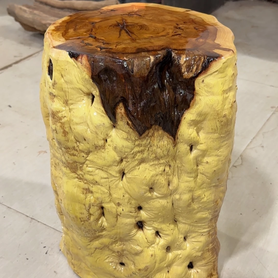 晨***星龙纹鸡心枣木手工艺品