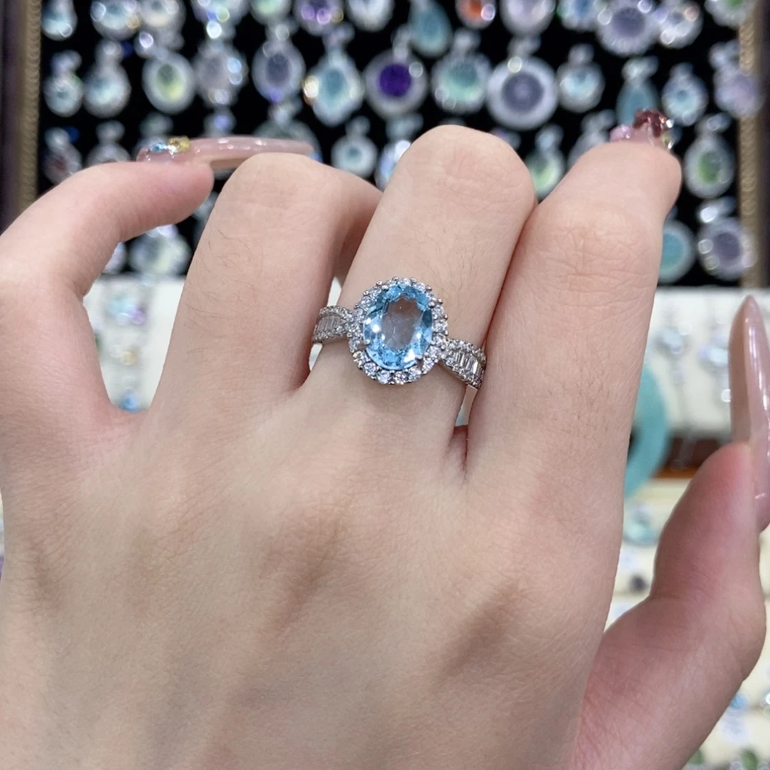 银S925镶嵌托帕石戒指