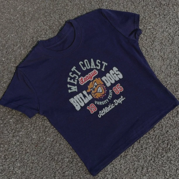 家有恶犬印花修身T恤