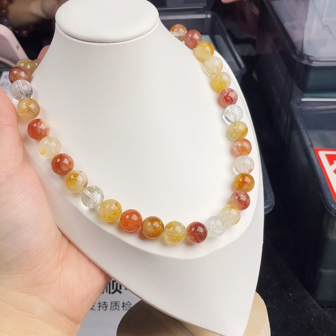 手串水晶银S925镀金镶嵌