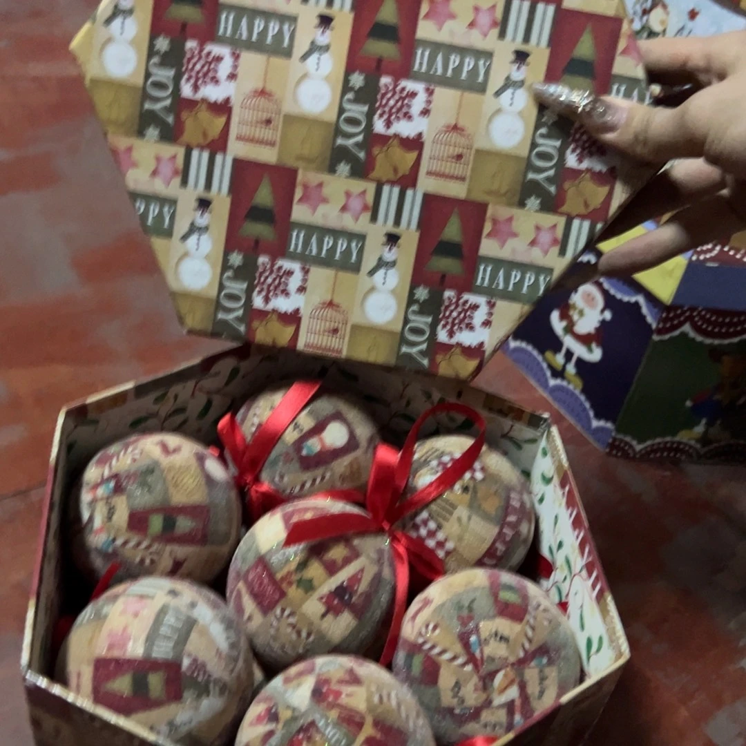 卡纸纸盒里面装饰圣诞球外贸尾货微瑕介意勿拍不退换