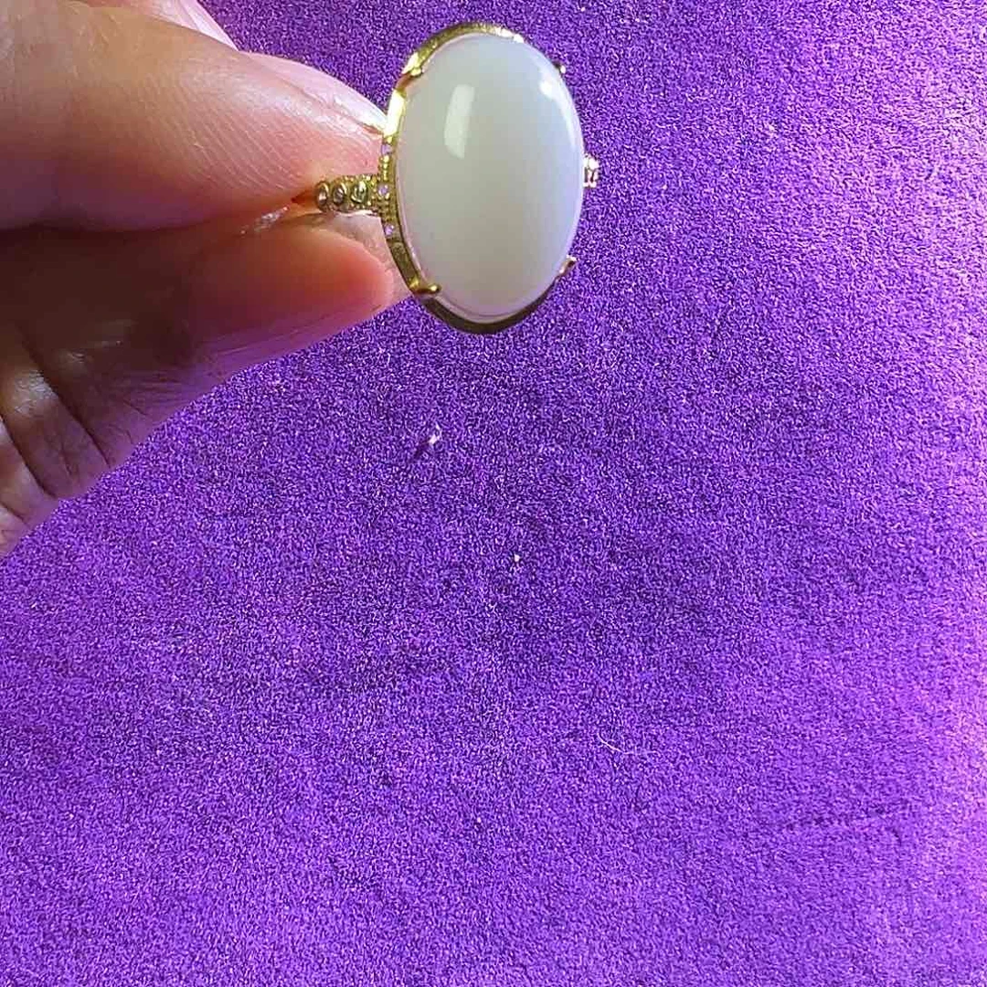 和田玉戒指未镶嵌剪**风