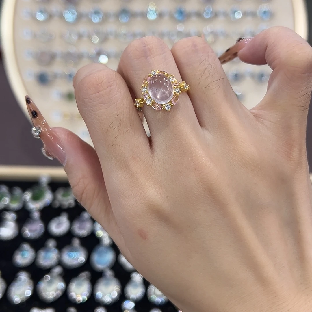 银S925镶嵌戒指芙蓉石