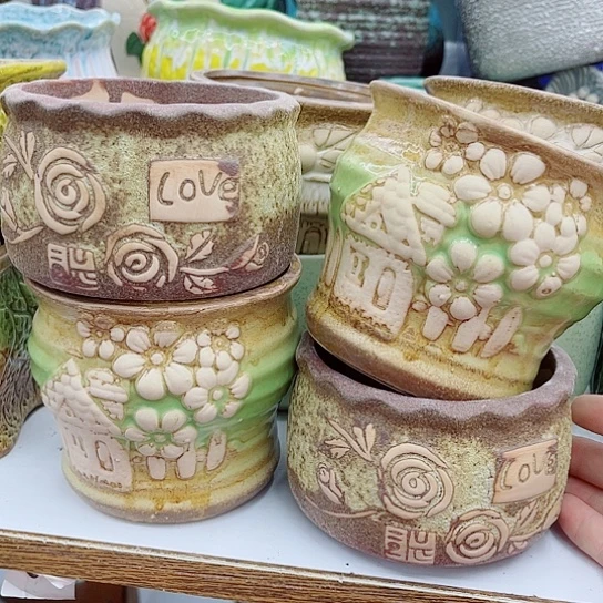 多肉绿植陶瓷花盆9.9包邮