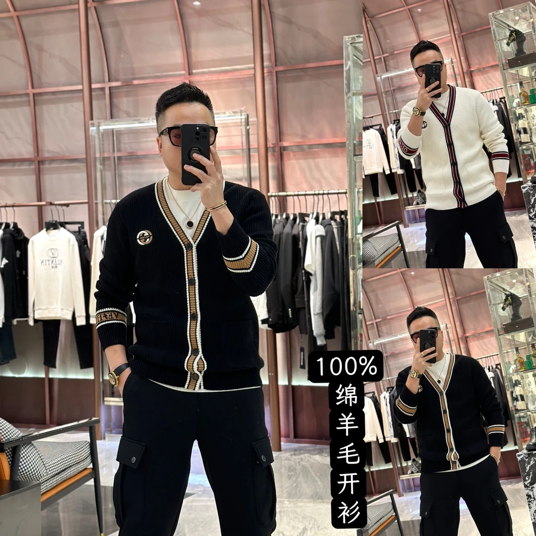 《发现者fxz》25新品欧货“轻奢设计”男士休闲长袖羊毛开衫YN~28028