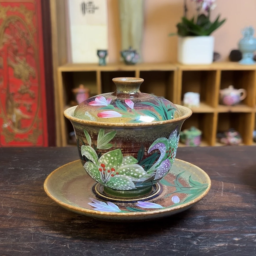 柴烧手工手绘陶瓷