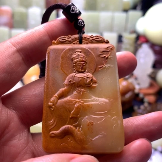 石材方解石手把件