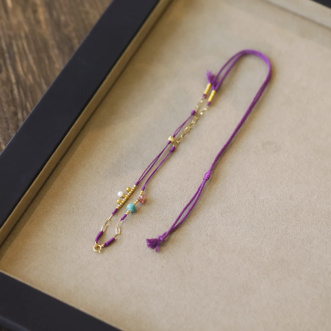 麦麦【梓瑶】天然碧玺花花+925 素绳子 多样性发一q