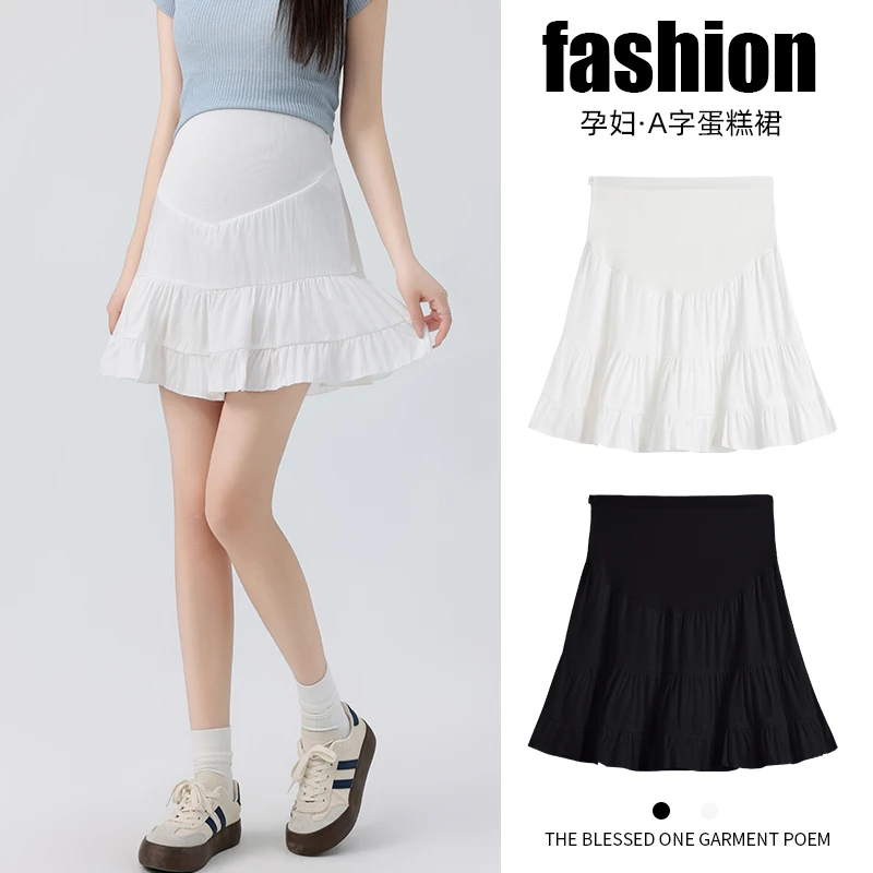 孕妇半身裙夏季外穿2025新款孕早期休闲A字裙夏天可调节蛋糕裙子