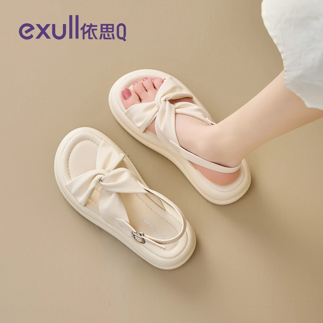 依思Q厚底凉鞋女款2026新款夏季外穿百搭休闲沙滩鞋配裙子凉拖鞋