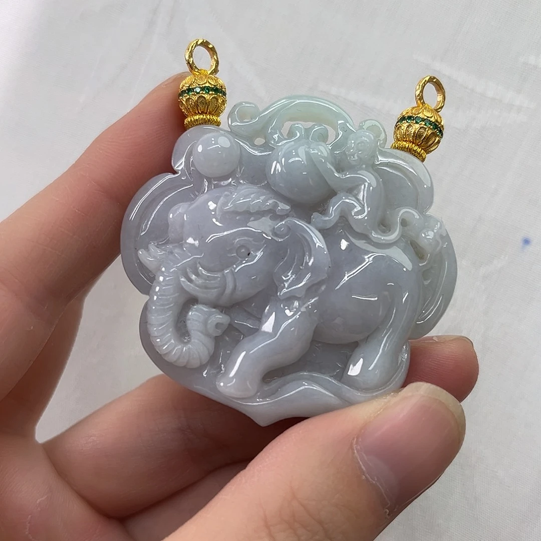 翡翠合金吊坠(赠链)国风