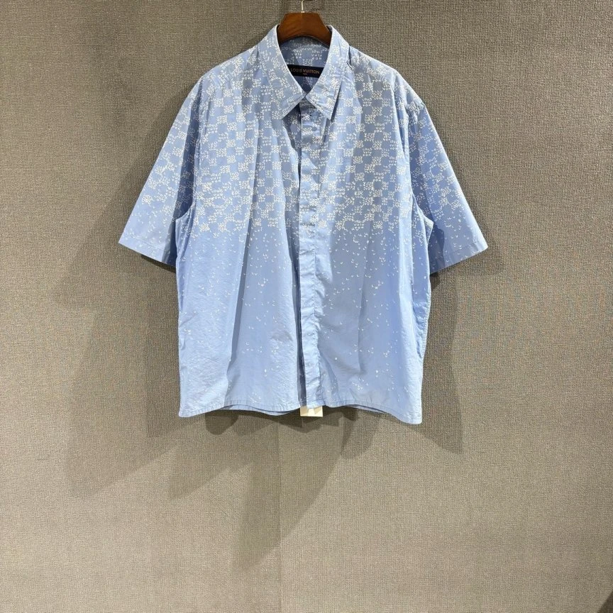 99新 LouisVuitton/路易威登 渐变纸飞机短袖衬衫 99新L码/4461