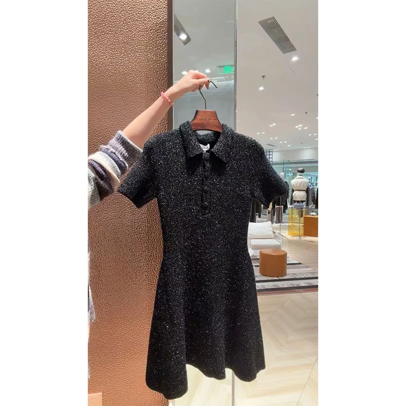 韩版设计感复古风修身显瘦百搭时尚气质收腰A字高级感连衣裙穿搭