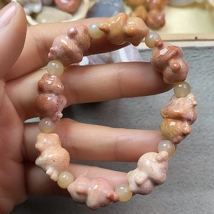 硅化玉颈饰未镶嵌星*