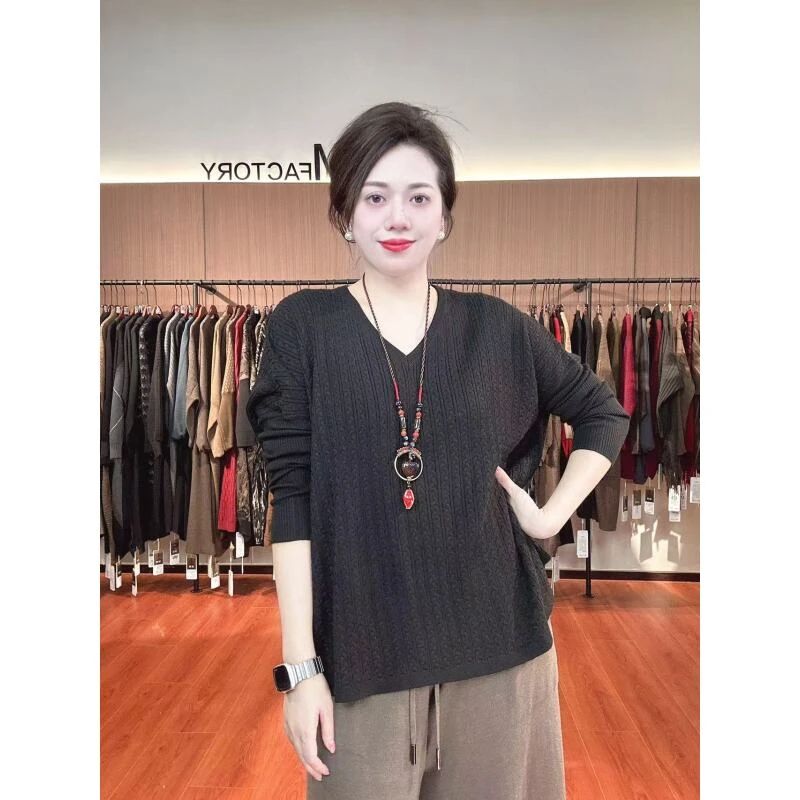 432  麦麦秋季新款优雅气质宽松休闲针织衫