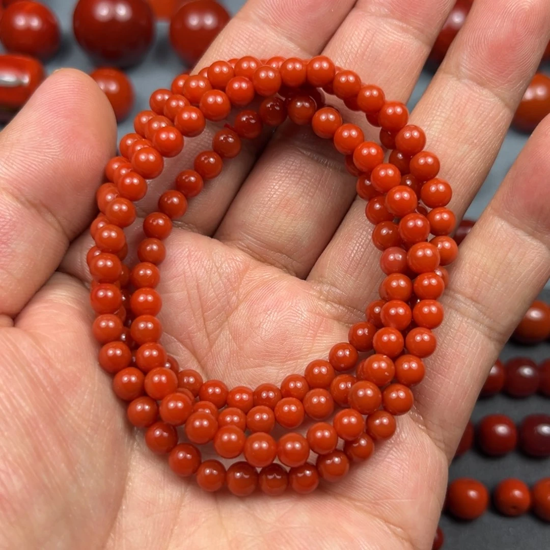 南红玛瑙珠宝奇石未镶嵌尺寸5+柿子锦红