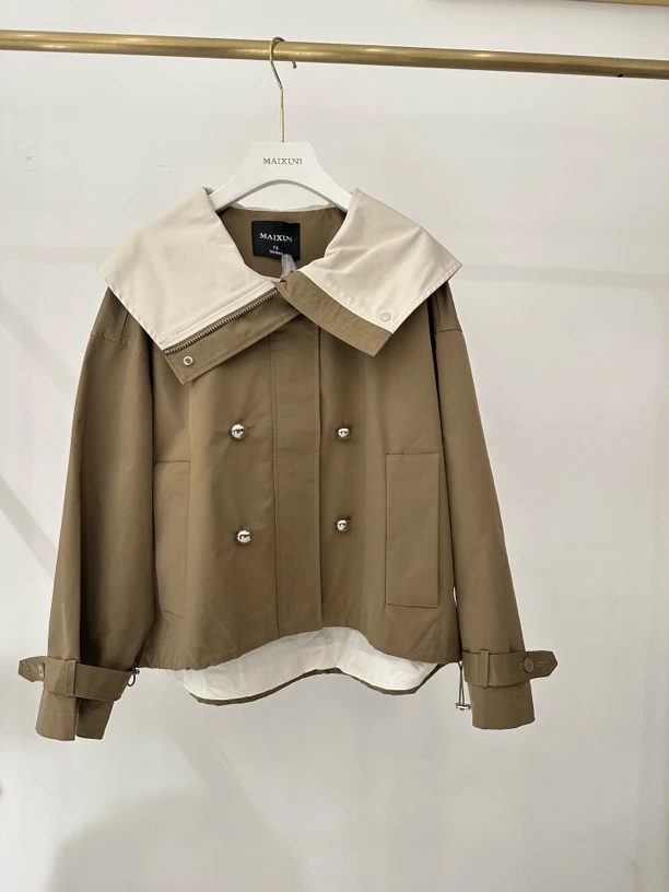 麦寻时尚大翻领通勤简约休闲常规款外套