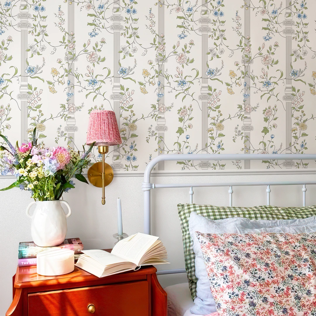 高级感墙纸欧式法式风自粘防水百搭壁纸壁画罗马花房柜子翻新贴纸