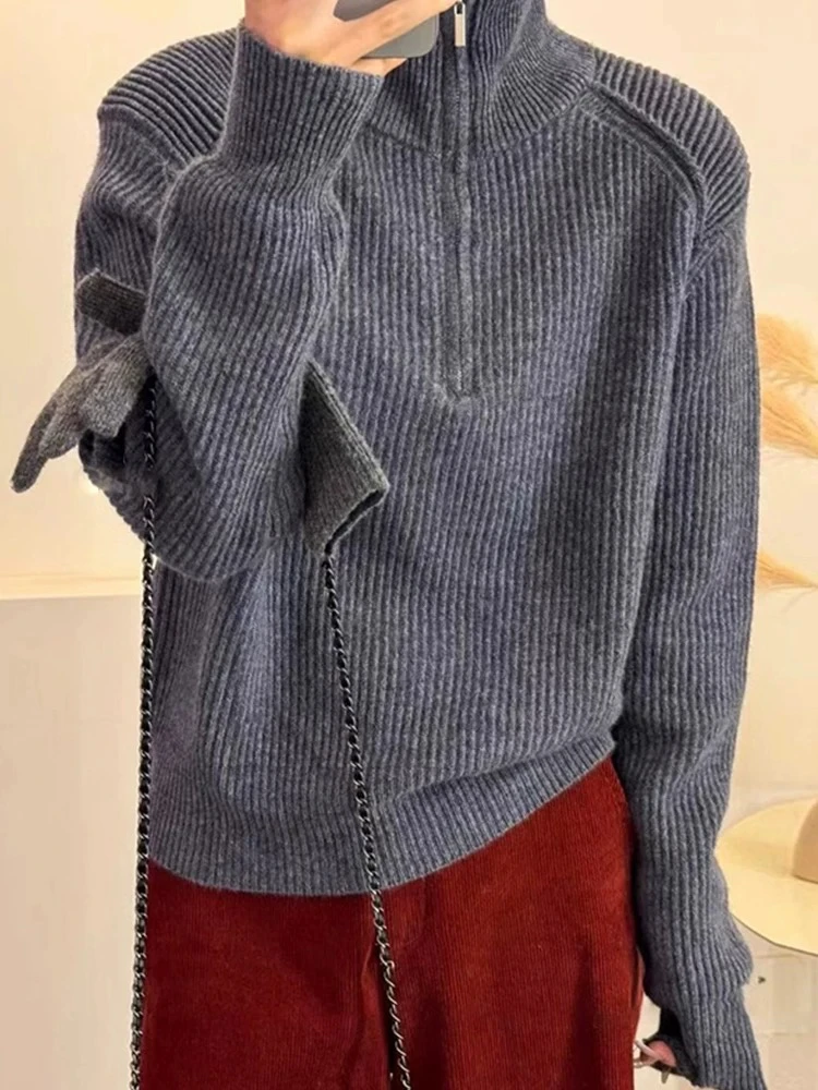 燕掌柜推荐时尚半拉链针织毛衣