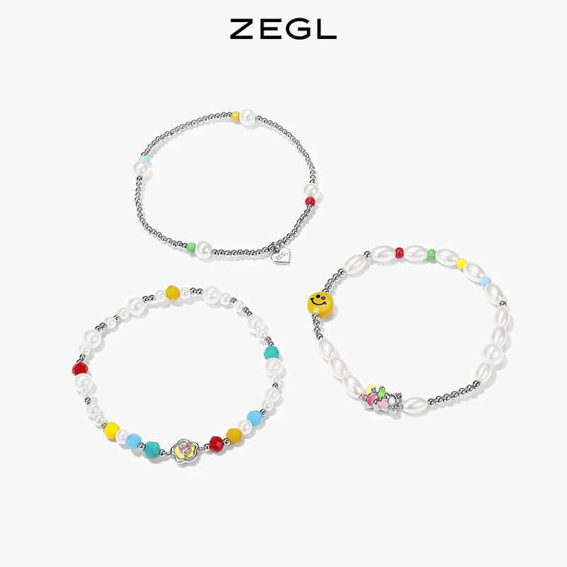 ZEGL 铜合金手链 设计师款缤纷彩宝手链简约轻奢手饰
