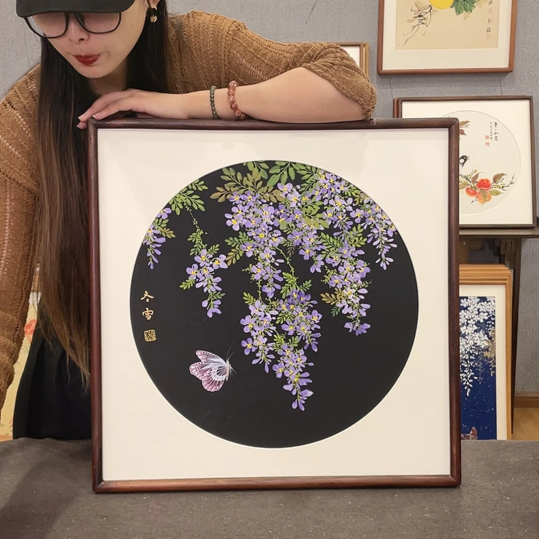 书法手绘带框尺寸：53*53